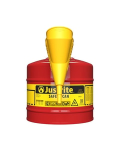 5 Gallon Steel Safety Can for Flammables, Type I, Funnel, Flame Arrester, Red - 7150110 5 Gallon Steel Safety Can for Flammables, Type I, Funnel, Flame Arrester, Red - 7150110